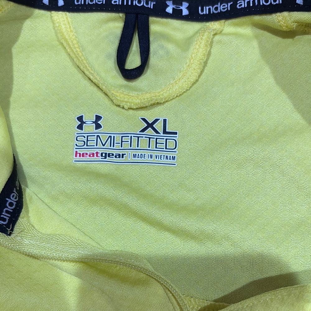 Under Armour Bright Yellow Long Sleeve quarter zip Pullover - Picture 2 of 3